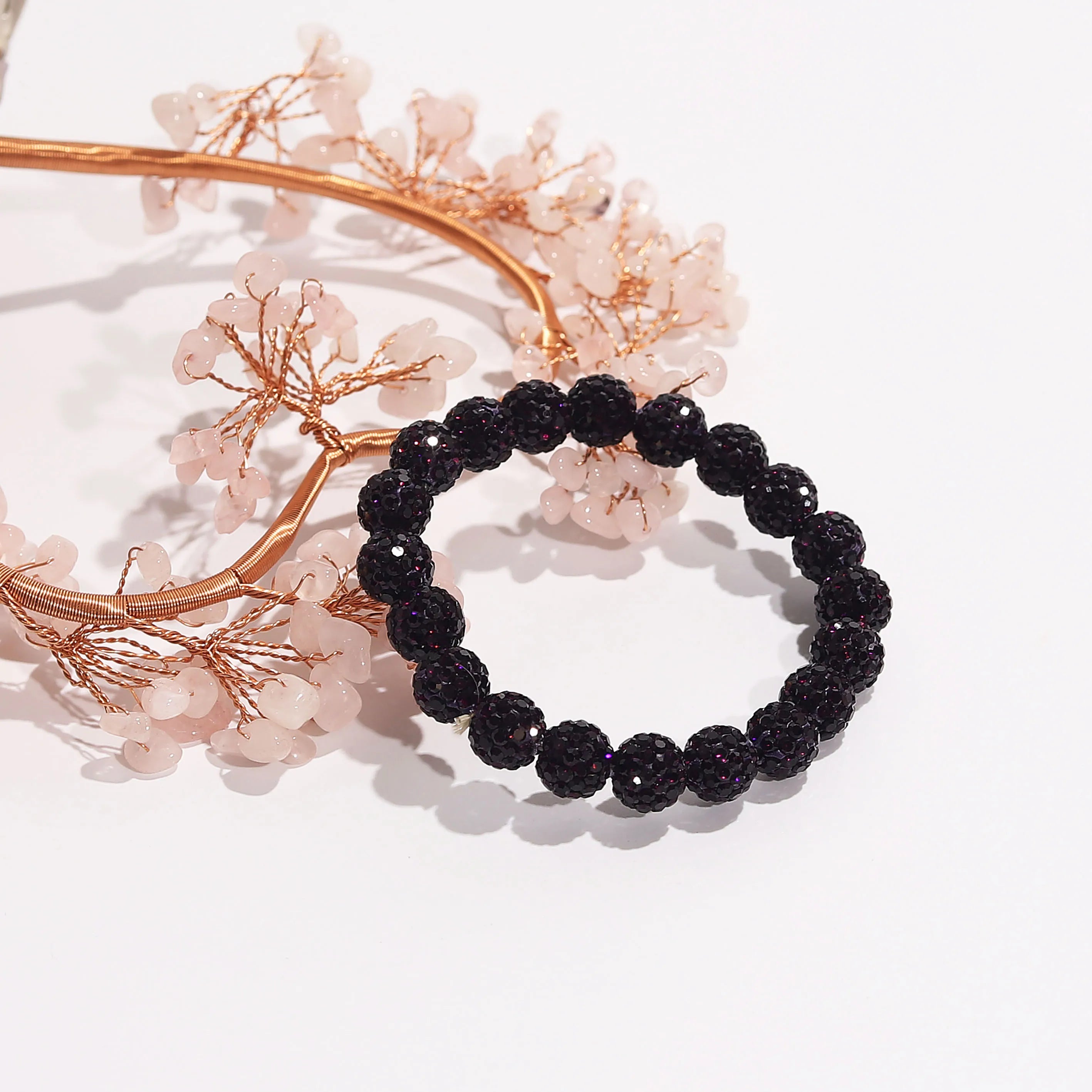 QIANBEI Multicolor Six Rows Rhinestone Ball Casual Fashion Elastic Cord Bracelets For Women Bracelet Jewelry Hot