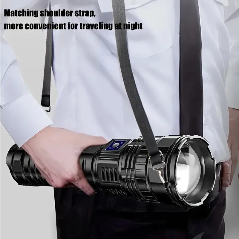 10000W Built-in Battery Flash Light Emergency Spotlights 9km 990000000LM Most Powerful Led Flashlights Tactical Torch 25000mah