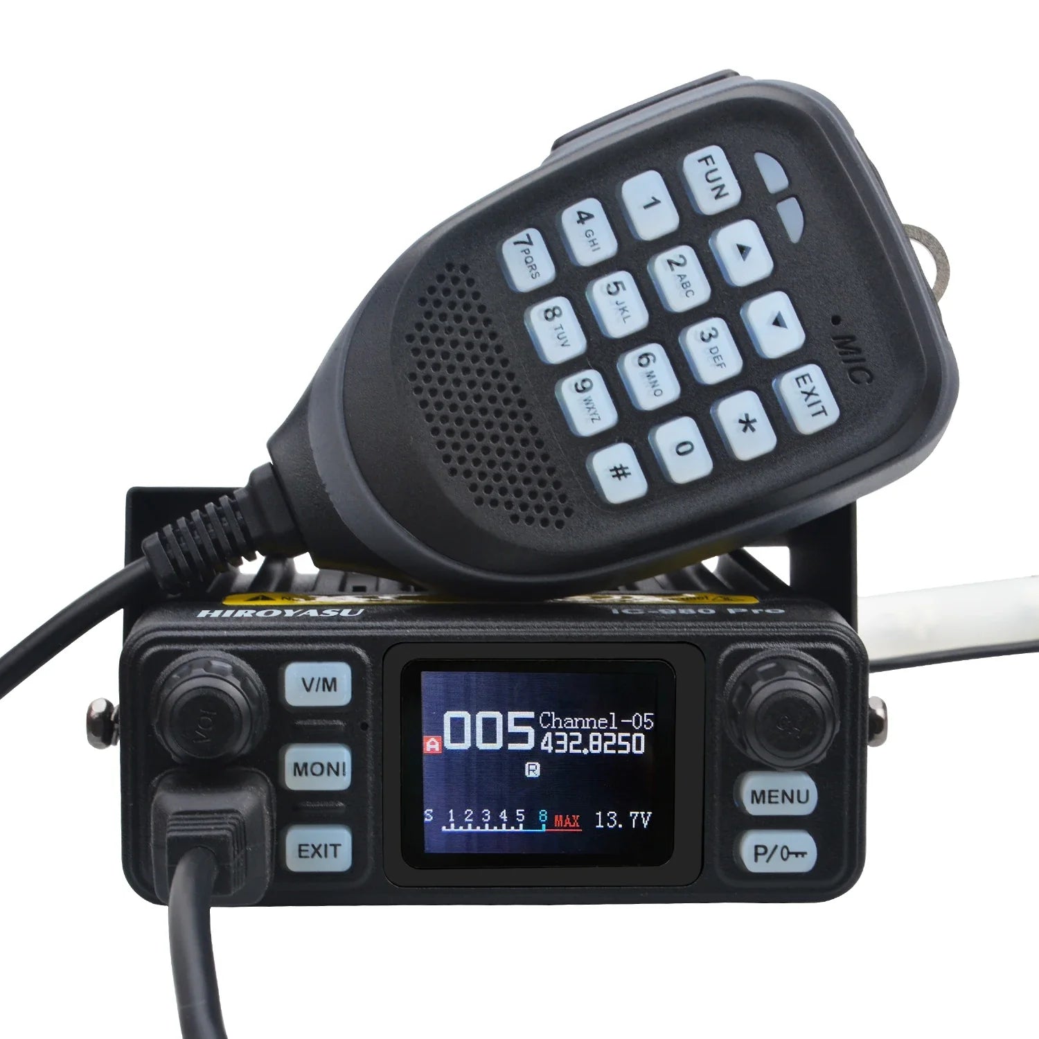 HIROYASU Walkie Talkie IC-980 Pro UHF VHF Dual Band 25W AI Noise Reduction FM Scrambler Vox Mini Mobile Radio IC-980Pro