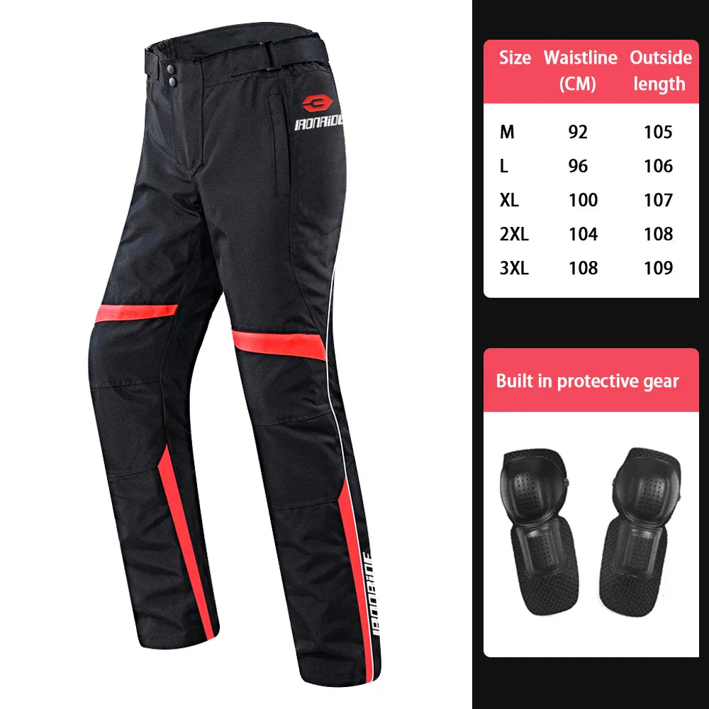 Men Winter Motorcycle Pants Windproof Waterproof Motorbike Riding Pants With Protective Gear Anti Fall Motocross Riding Pants