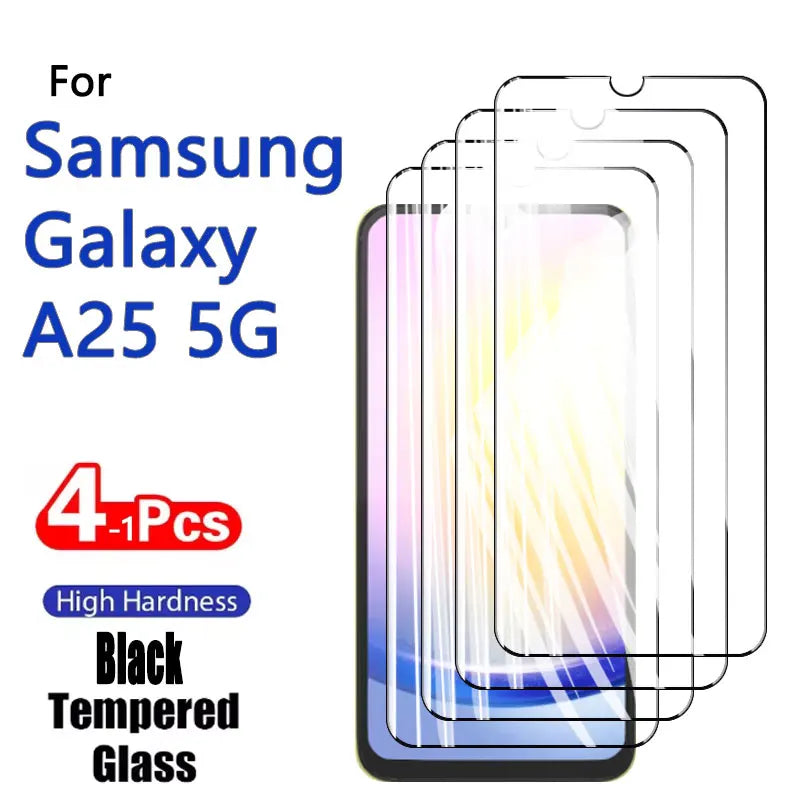 1-4PCS Screen Protector For Galaxy A25 5G Samsung HD Tempered Glass Crystal High Aluminum Anti Scratch Case Friendly Fingerprint