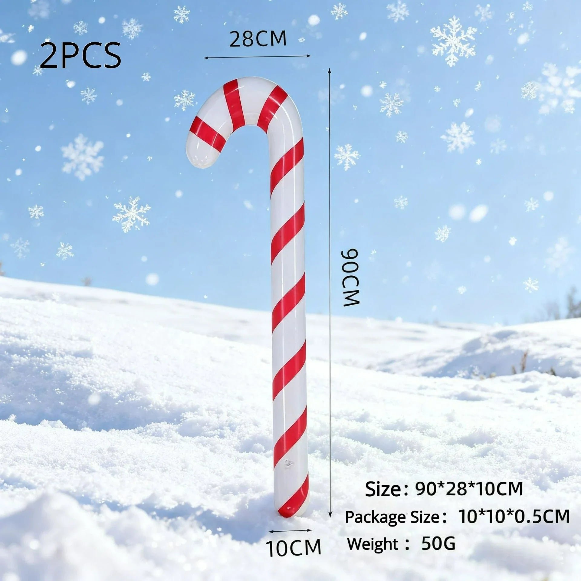 Inflatable Candy Cane Christmas Decorations PVC Xmas Candy Canes Balloons Hanging Ornament Indoor Outdoor Holiday Decorations