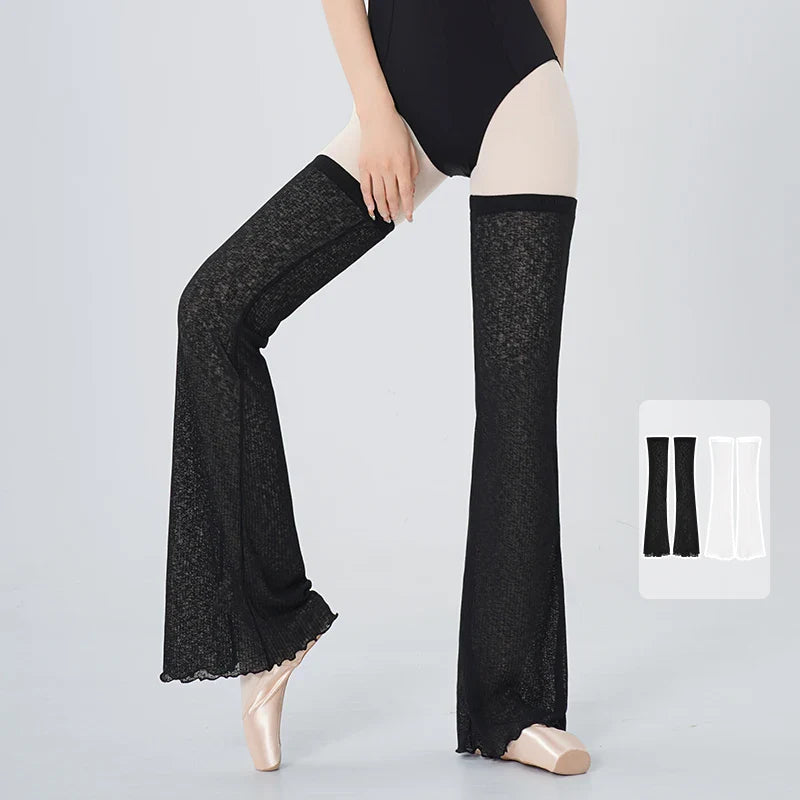Women Warm Leggings Dance Knitted Leg Warmers Ribbed Dance Long Socks Adult Warm Solid Color Ballet Leggings