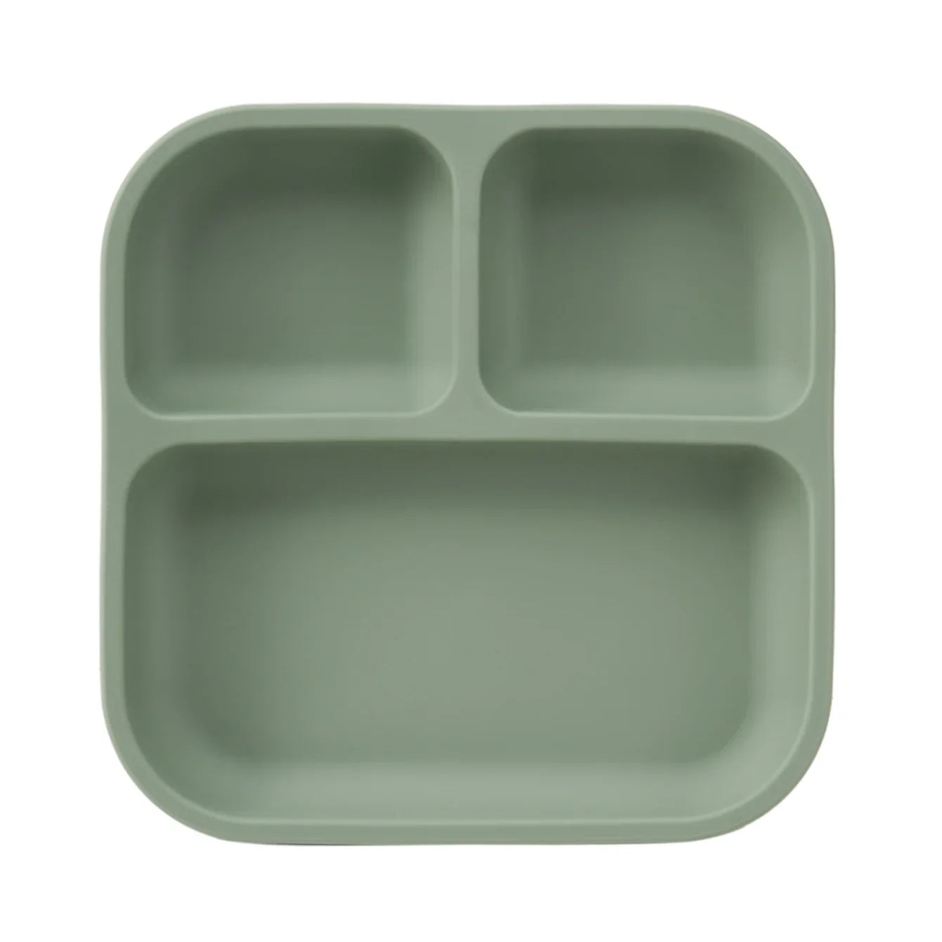 Color Kids 1PC Silicone Divided Plate for Babies BPA Free Feeding Bowl With Sucker Dishes Children's Tableware Christmas Gift