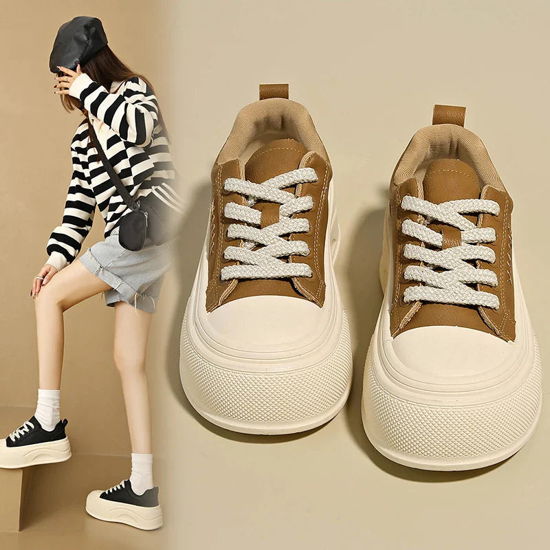 Platform casual sneakers with thick soles, stylish and versatile, height-increasing sports shoes 2810
